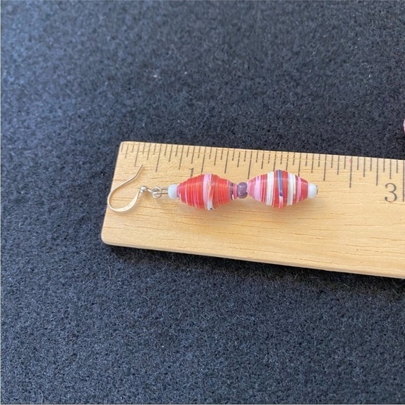 Paper bead earrings - Picture 7 of 8